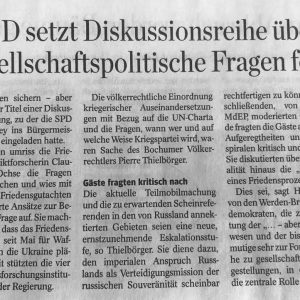 SPD setzt Diskussionsreihe über gesellschaftspolitische Fragen fort